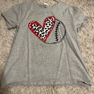 baseball heart shirt